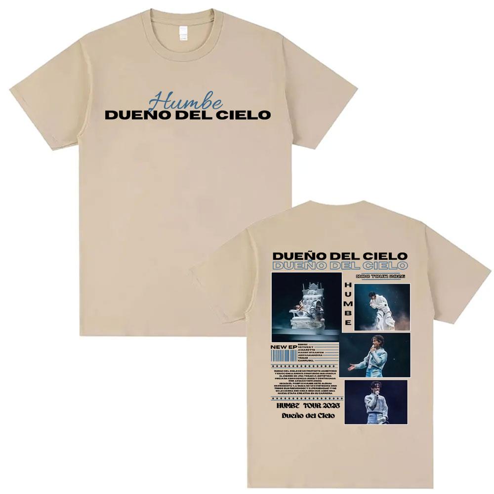 

Humbe Dueno Del Cielo Tour 2026 Cover T Shirts Men Women Summer Hip Hop Punk Style T Shirt High Quality Cotton Casual Tshirts 4XL