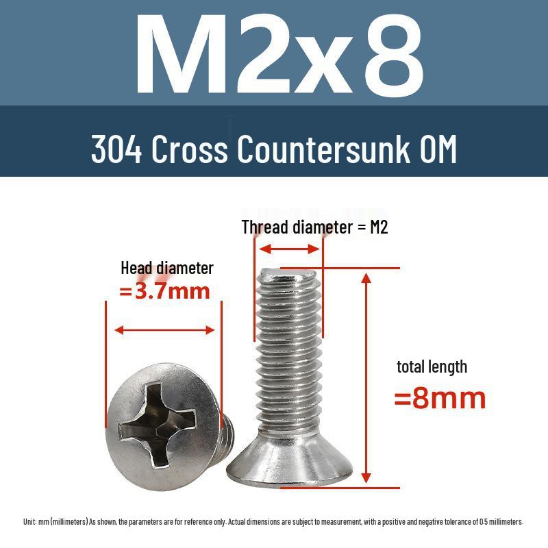Yigu Stainless Steel Phillips Countersunk Screws M2-M6 Fasteners