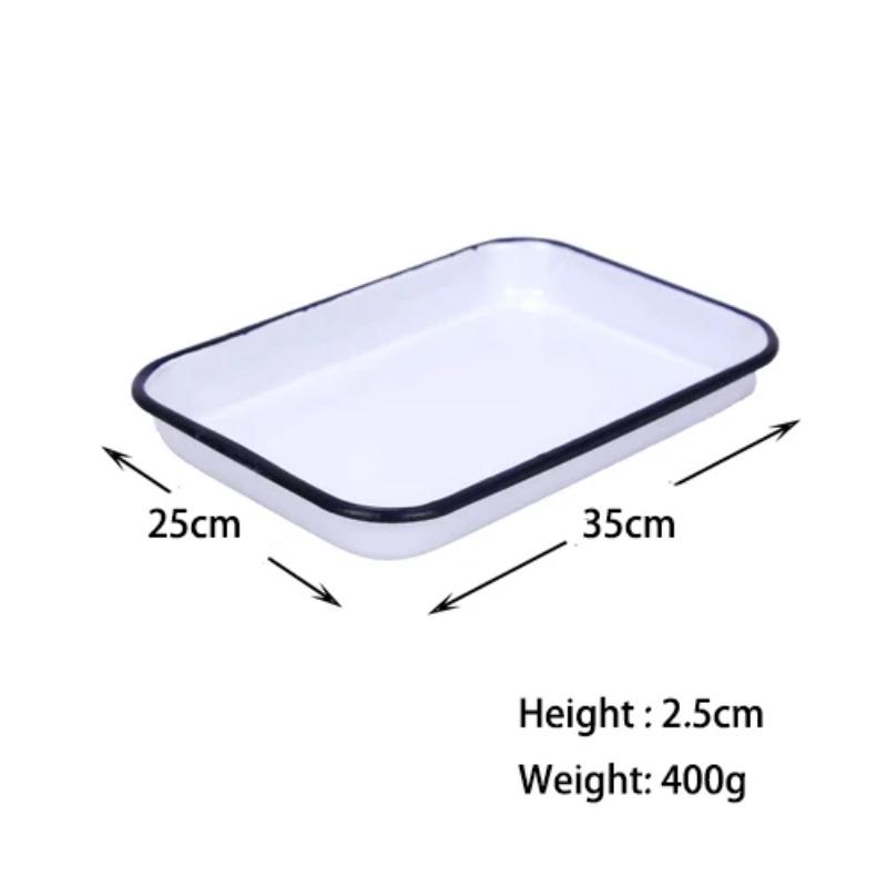 Enamel Rectangle Dish Plate, Rectangle Tray
