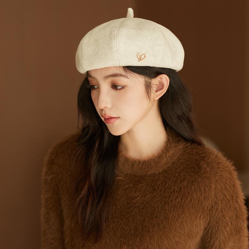 Neue Baskenmütze für Damen, Einfarbig, Herbst- und Wintermode, Retro-Kürbishut für lässige und formelle Outfits, Kaltwetterausrüstung, Strukturierte Kopfbedeckung