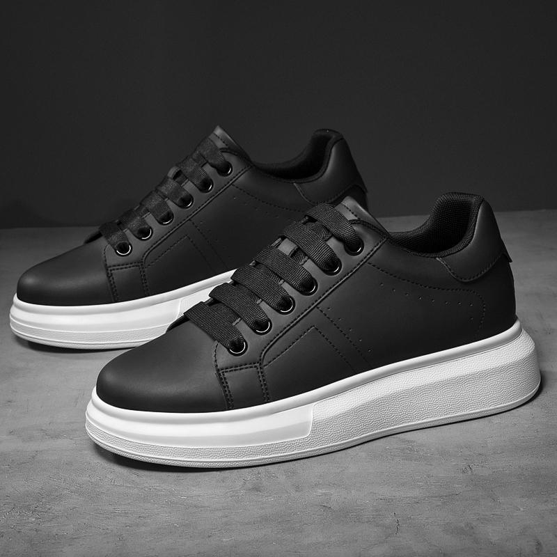 Genuine Leather Mens Sneakers New Designer Casual Shoes Fashion Male Skateboard Footwear All-match Thick Bottom Tenis Masculino