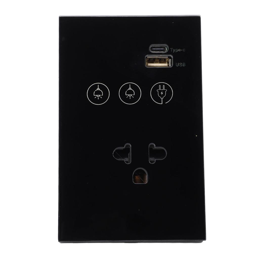 Smart Wall Outlet 2,4G WiFi Touch Lichtschalter Sprachfernbedienung Smart Plug mit USB und Typ C
