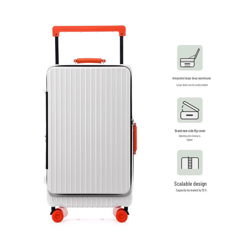 

22-дюймовый расширяемый широкий чемодан с выдвижной ручкой, крышкой с боковым открыванием и большой вместимостью 28-inch