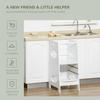 Toddler Step Stool Kids Adjustable Standing Tower with Safety Rail for Kitchen Counter White