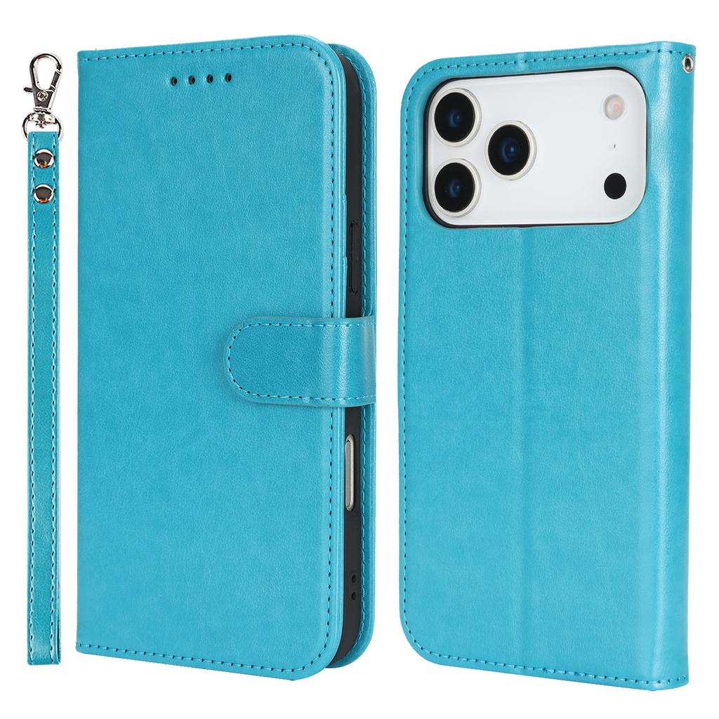 For iPhone 17 Pro Max Case R61 Texture Wallet Leather Flip Phone Cover with Wrist Strap