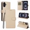 For iPhone 16 Plus Case RFID Blocking 3 Card Slots PU Leather Phone Cover with Wrist Strap