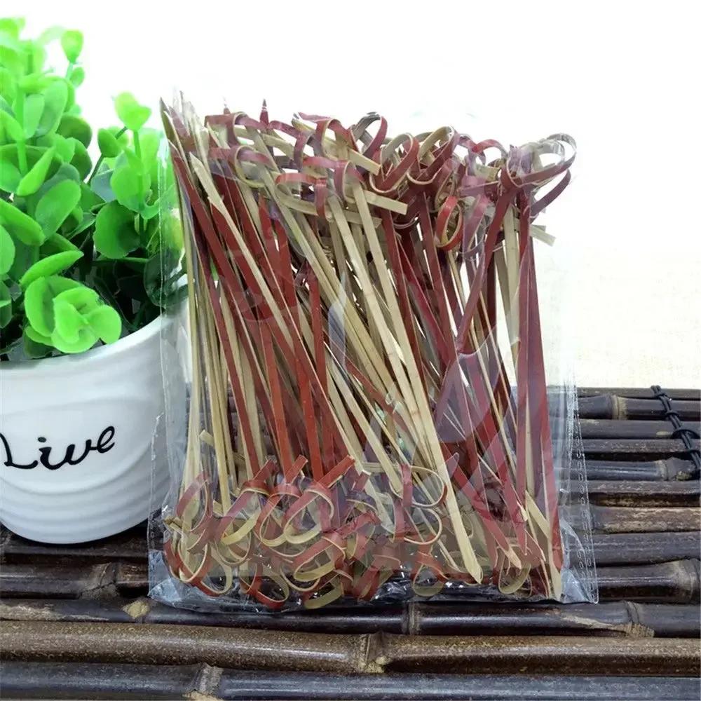 

12 см удобные одноразовые бамбуковые вилки для вечеринок, фуршетов, фруктовых палочек, десертов, коктейлей, украшений для свадебных вечеринок, 100 шт. красный