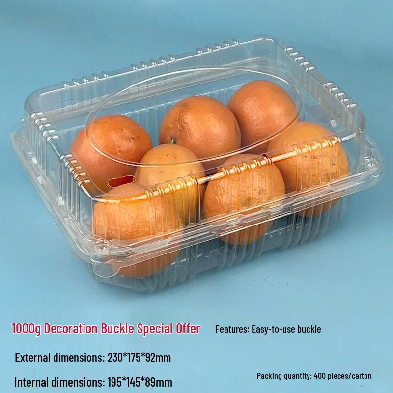 Transparent Disposable Fruit Box with Lid – Food-Grade Plastic, Rectangular, Sturdy for Takeaway, Ideal for Strawberries or Cut Fruit
