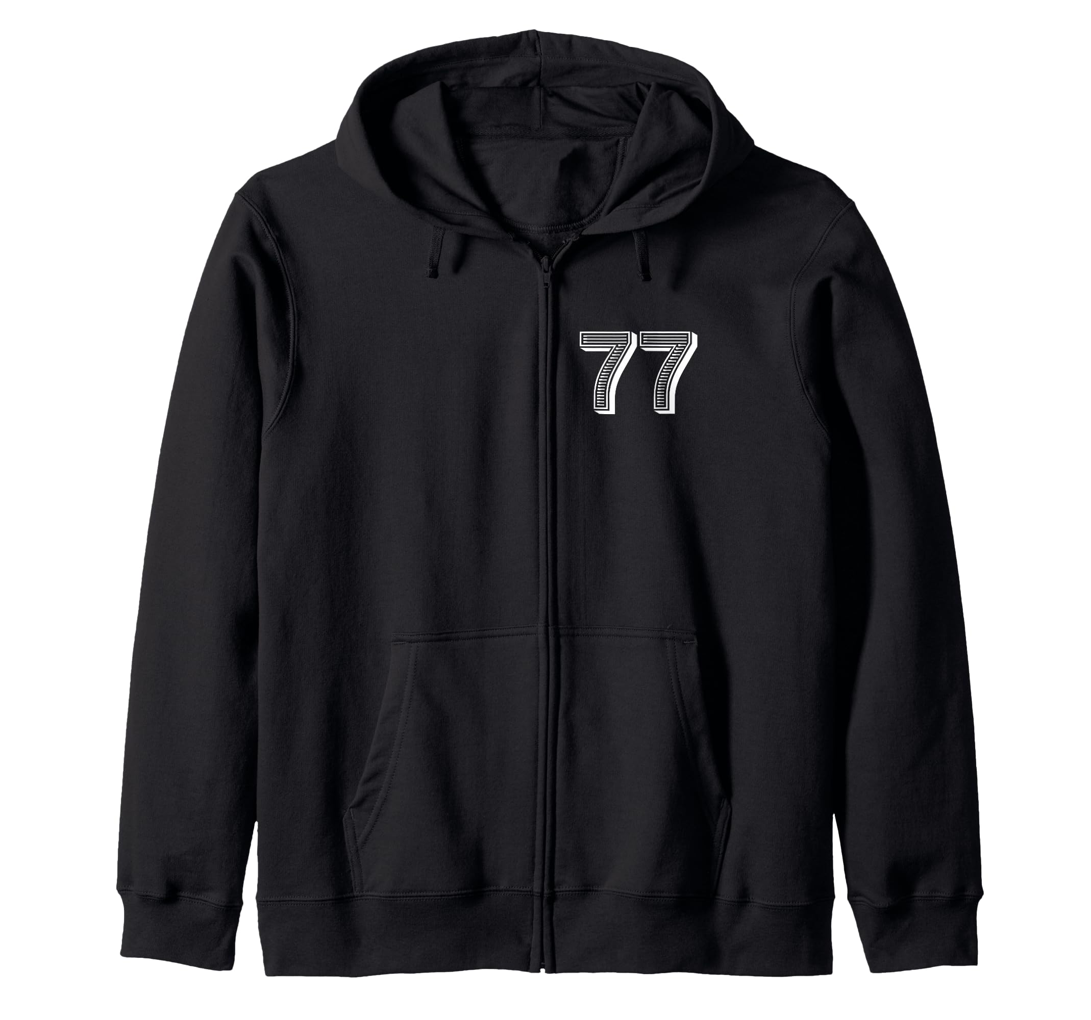 

Number Seventy Seven #77 Sports Team Uniform Event Zip Hoodie