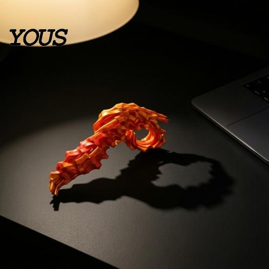 Mini Retractable Fidget Spinner 3D Printed Expandable Wave Sculpture Toy, Desktop Toy for Wavy Texture Sensory Office Home, Stress Relief Fidget, Gift
