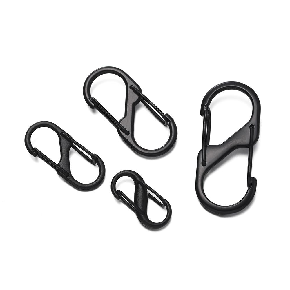 10pcs/lot Metal Lock Clip Keychain Multifunctional S Shaped Alloy Hanging Buckle For DIY Jewelry Outdoor Camping Hiking Travel