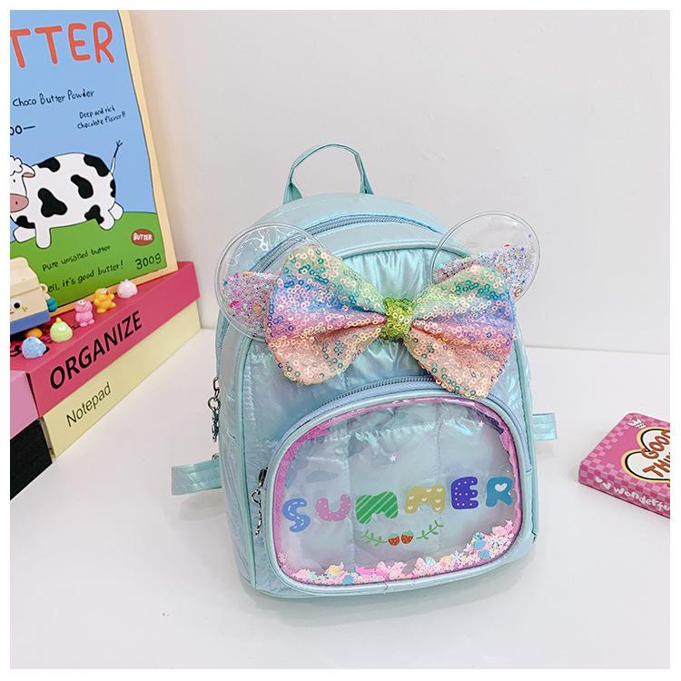 

Школьный рюкзак детский маленький школьный рюкзак милый бант модные пайетки школьный рюкзак для девочек трендовый повседневный рюкзак синий