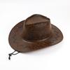 Chapéu de cowboy ocidental rachado para viagem ao ar livre lazer chapéu de sol masculino verão legal chapéu de piloto