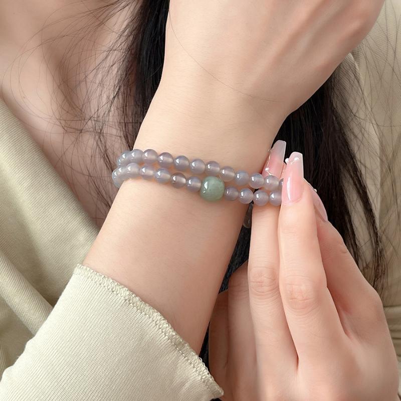 Women Imitation Beaded Bracelet Vintage Luxury Chinese Style Jewelry
