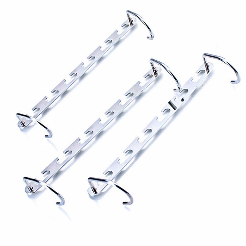 1/3pcs 37cm Multifunctional Space Saving Metal Hangers with Magic Hook 6 Hole Clothing Wardrobe Organize Hanger Holder