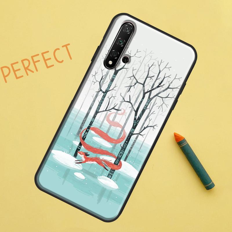 Winter Fox Foxes For Huawei Nova 8i 12i 11i 12s Y73 Y72 Y61 Y91 Y90 Y70 Y60 9 10 SE P30 P40 Lite P60 Pro Case