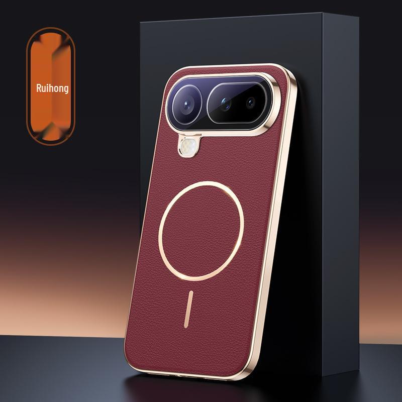 

Honor Magic8proair LDY-AN00 Magnetic Phone Case with Leather Texture and Lens Film Protection Honor Magic8 Pro Air