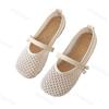Fashion Women Mary Jane Shoes 2025 Summer Mesh Breathable Comfortable Casual Shoes Hollow Out French Dress Pearl Fashion Women's Shoes