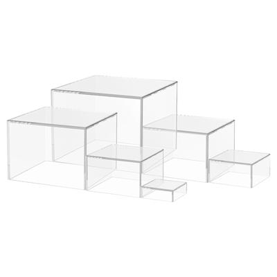 6 Stück/Set Buffet-Erhöhungen Stapelbare Buffet-Ständer Wiederverwendbare Lebensmittel-Ständer Acrylbox 6 Verschiedene Größen Acrylbox mit Hohlboden