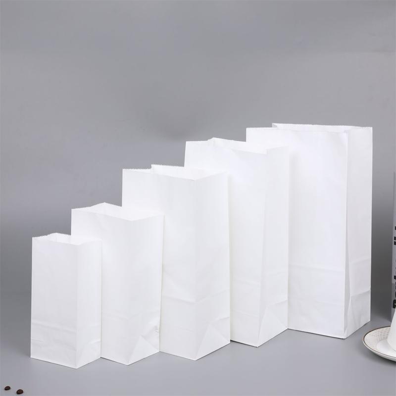 50Pcs/White Kraft Paper Bags Food and Vegetable Shopping Essentials Holiday Party Candy Packaging Lunch Bags Cookies Bread Bags!