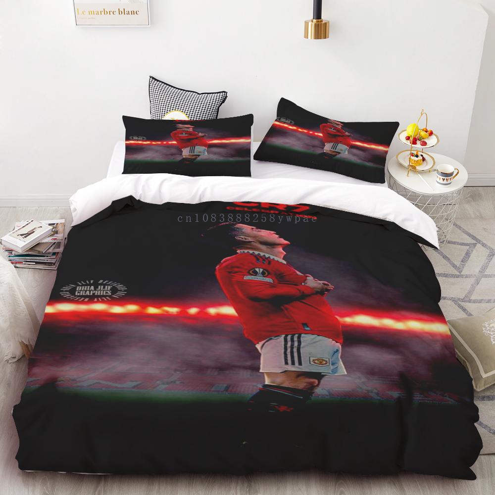 

Комплект пододеяльника Ronaldo Idol Футбольная звезда 3D принт Мягкий чехол для одеяла для подростков Детей Мальчиков Девочек Мягкое постельное покрывало на молнии 150x200cm 3pcs зелёный