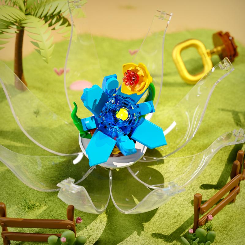 Kreatív Szukkulens Izzó Építőkockák Örök Virág Összeszerelő Kockák Lakásdekoráció Lány Ünnepi Ajándékok Gyerekjátékok