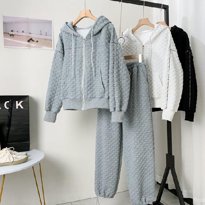 

Женский повседневный комплект из толстовки с капюшоном и широких брюк в уличном стиле - весна/осень 2022 г. M: Recommend less than 100