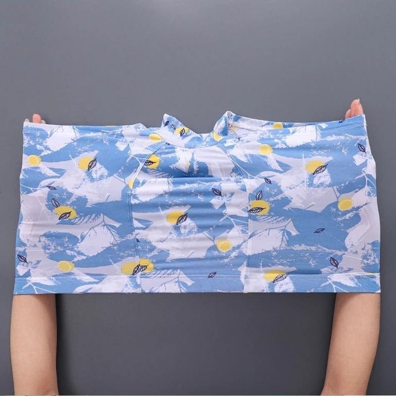 Big Size Ice Silk Men Undies Boxers Homme Underpants Shorts Underwear Bottom Print Sexy Lingerie Knickers Boy Panties L XL 2XL 3XL 4XL