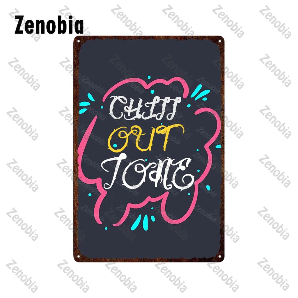 Fun Chill Out Zone Metal Signs Tin Signs Metal Posters Home Decoration Wall Stickers Chill Out Area Retro Tin Plate Wall Decor