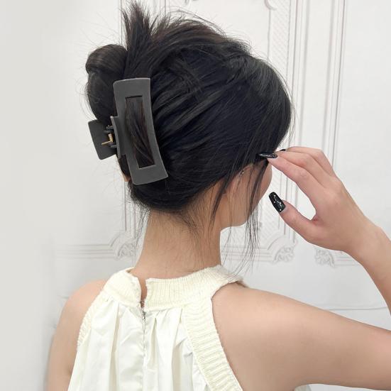 1/4Pcs Women Hair Claw Soft Silicone Anti-slip Teeth Back Head Hair Clip Geometric Shape Pain-Free Wear Hair Clamp