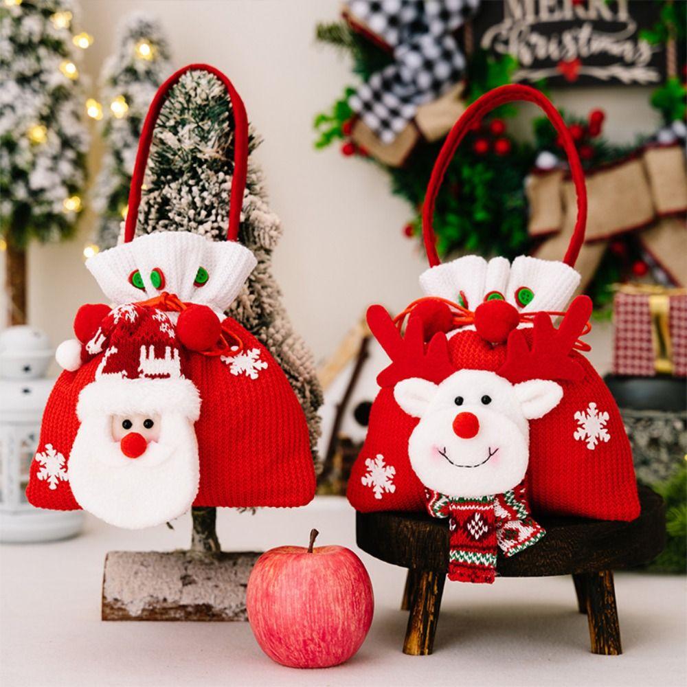 Snowman Christmas Drawstring Bag Large Capacity Gifts Candy Bag Christmas  Handbag  Packaging Bag