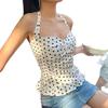 French pure desire style polka dot printing neck sling vest women's summer new versatile and thin Spice Girl sleeveless top
