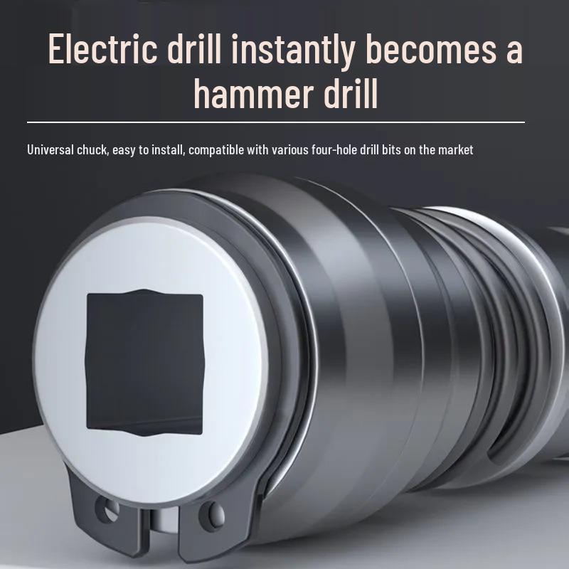 Universal 1/2'' Square Shank Connector for Electric Wrench to Hammer Drill Conversion