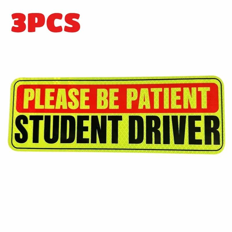 Fahrschüler Magnet für Auto Aufkleber für Fahranfänger Sicherheitswarnung Reflektierender Aufkleber für Fahranfänger Bitte Geduld Fahrschüler 1/3P