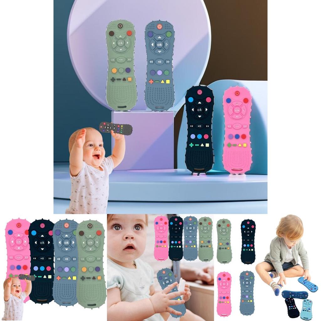 Infant Teething Toy With Colorful Buttons Soft And Chewy Food Grade Silicone 15*5cm