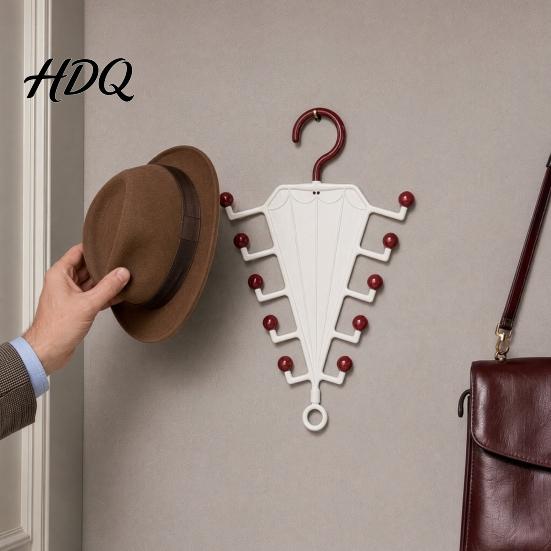Sturdy Hook Clothes Hanger V-Shaped Hanging Rack with 10 Hooks Double Sided Hanger 360° Multifunctional Organizer Swivel Closet Organizer for Hats