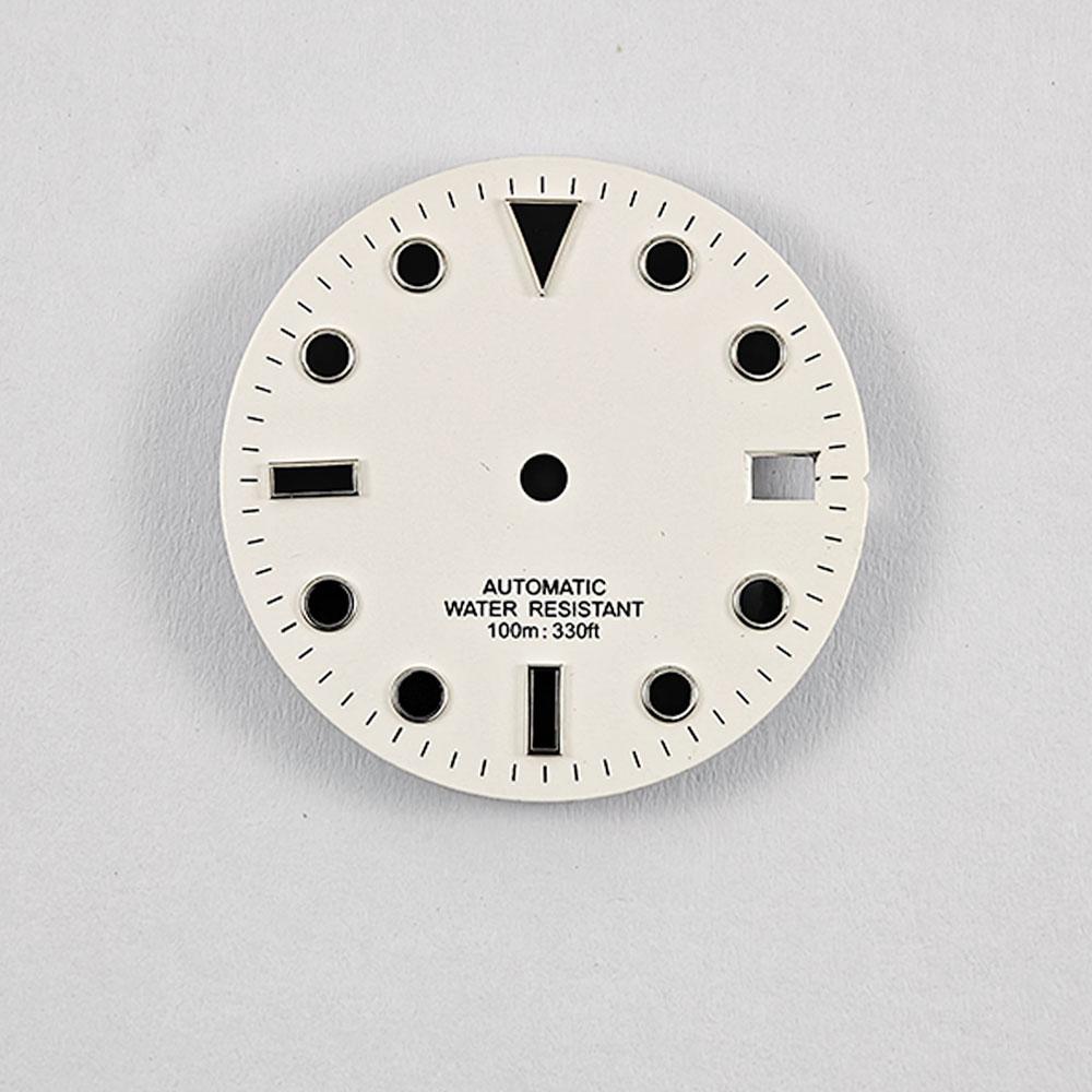 

NH35 28.5mm No Logo Sterile Sanding Watch Dial no Luminous White Black Blue Green For NH35A NH36 Silver Nail dial Parts 28.5mm(No Logo)