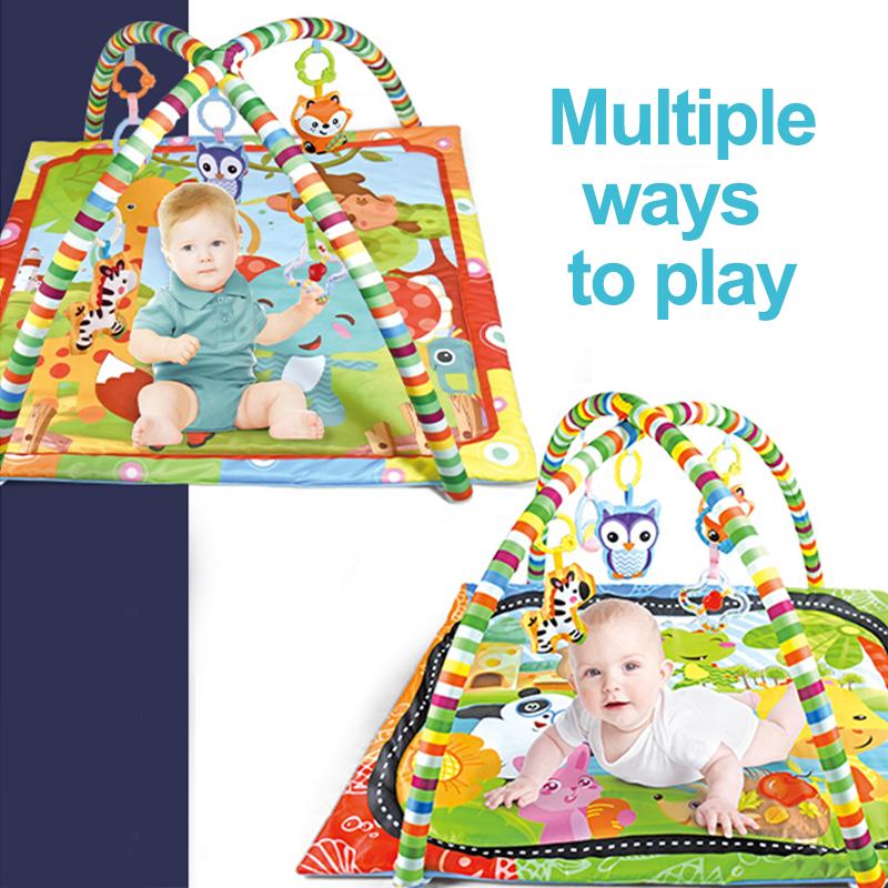 Cartoon Square Baby Fitness Frame Educational Children Play Mat Infant Crawling Blanket Rug Kids Activity Gym Toys Gift