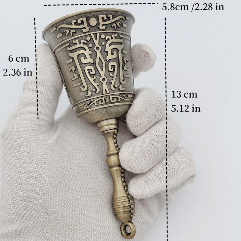 Antique Copper Hand Bell Call Bell Ring Early Education Reminder Restaurant Order Food Bell Old Man Design Kitchen Accessories
