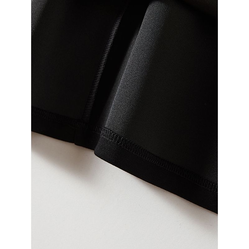 Classic Hepburn Black Dress! Female Lapel Rhinestone Portable Air Cotton Sleeveless Dress Fall and Winter