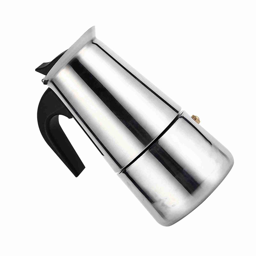 Stainless Steel Percolator Moka Pot Coffee Maker Stove Home Office Use (200ml)