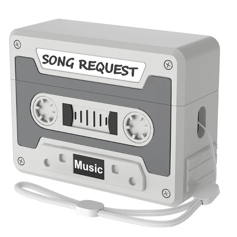 3D Retro Cassette Tape Design Case for Airpods Pro 3 Silicone Protective Cover with Lanyard for AirPods Pro3 Funny Classic Tape