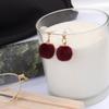 E259 Korean-Style Autumn/Winter Furry Ball Earrings - Cute Candy Color