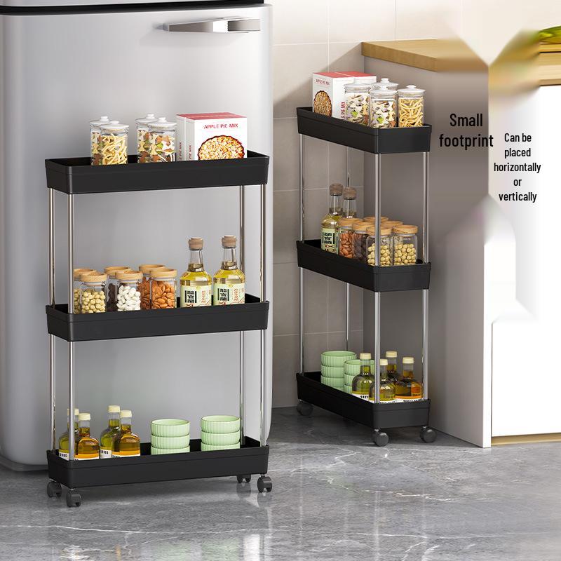 Multi-Layer Floor-Standing Trolley: Kitchen, Living Room, Bath Storage Rack