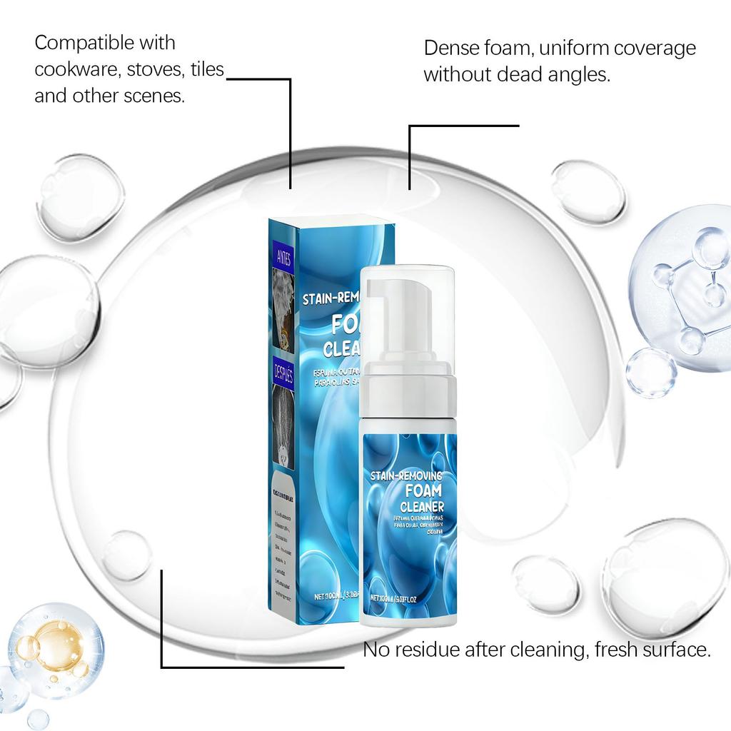 Kitchen Foam Degreasing Cleaner, All-Round Kitchen Cleaning Foam, Multi-Purpose Cleaner Spray, Quickly Remove Oil & Dirt And Free Your Hands 100ML
