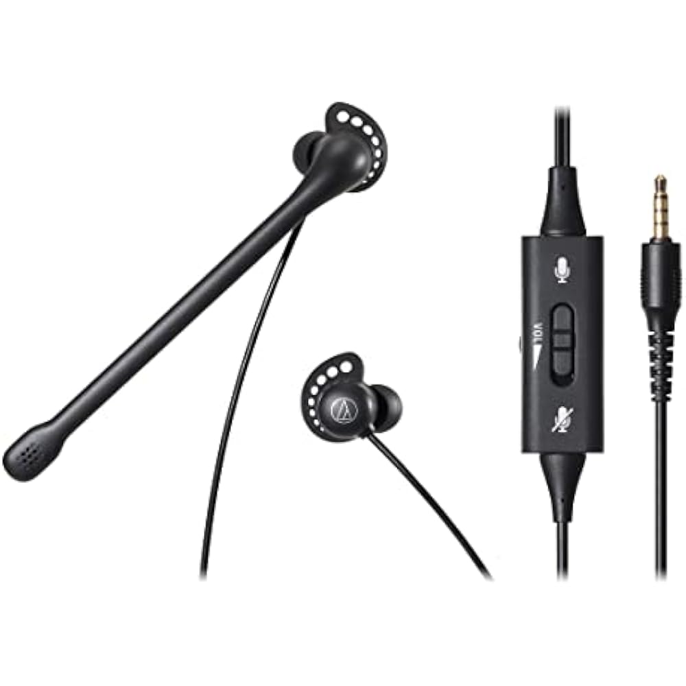 Audio-Technica ATH-202COM Headset, Wired Stereo, 3.5mm Connection, Noise Cancelling, In-ear Earph...