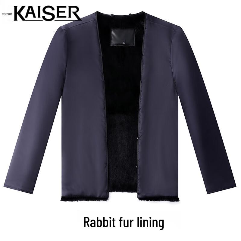 Kaiser Men's Winter Warm Lapel Jacket with Rabbit Fur Lining