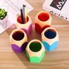 Cute Contrast Color Pen Holder Large Capacity Desktop Storage Box Plastic Organizer For Office Study Stationery