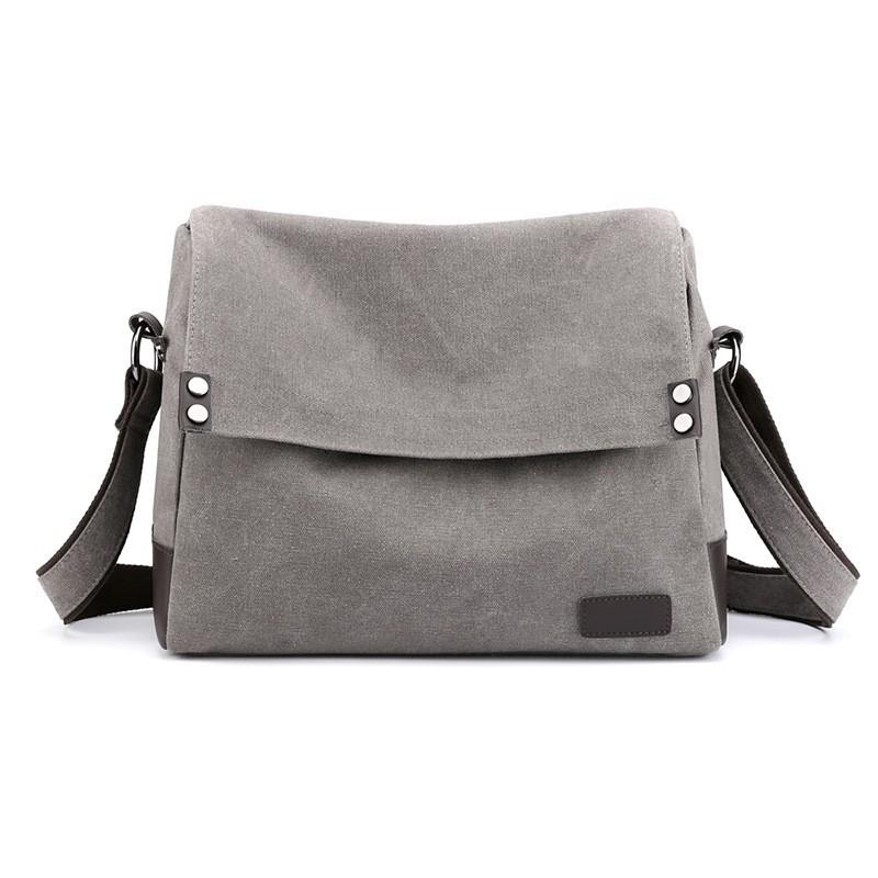 

Fashionable Casual Shoulder Bag Multifunctional Light Men s Canvas Large Capacity Cross-body сірий