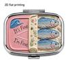 Sardine Print Pocket Pill Case 2 Compartments Travel Pill Container  Medicine Storage